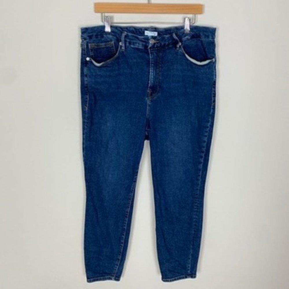 Good American Good Leg Skinny High Rise Jeans Medium Wash Womens 18